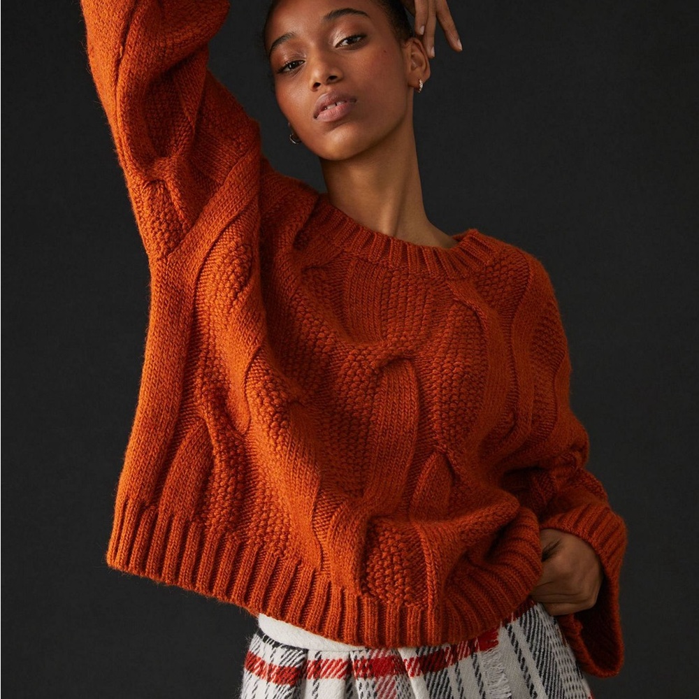 Maeve Boxy Cable Knit Sweater XS